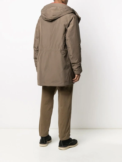 Shop Napapijri Padded Mid-length Parka Coat In Brown