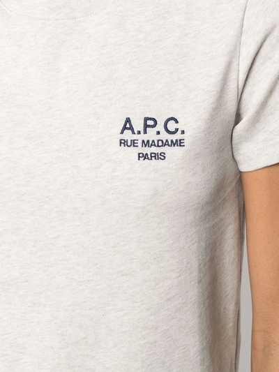Apc A.p.c. Logo Embroidered Crewneck T In Neutrals