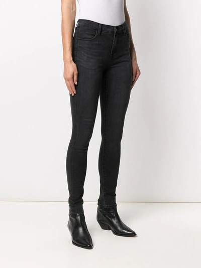 Shop J Brand Maria High-rise Skinny Jeans In Black