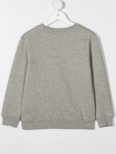 Shop Ralph Lauren Embroidered Logo Sweatshirt In Grey