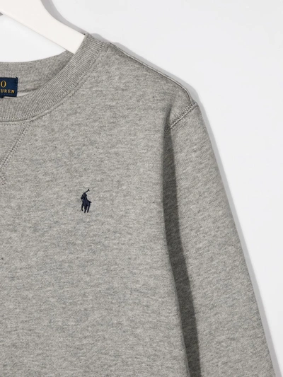 Polo Ralph Lauren Teen Embroidered Logo Sweatshirt In Grey