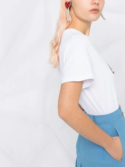 Shop Ganni "have A Blooming Day!" T-shirt In White