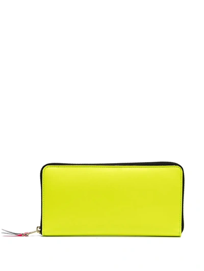 Shop Comme Des Garçons Rectangular Zip-around Wallet In Yellow