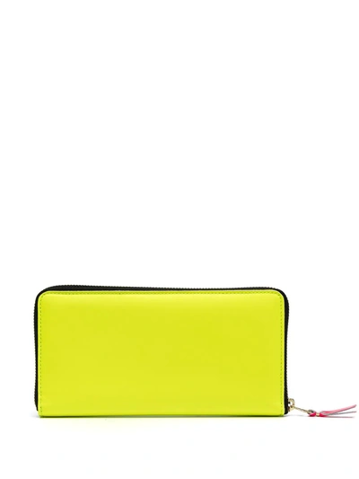 Shop Comme Des Garçons Rectangular Zip-around Wallet In Yellow