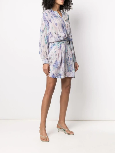 Shop Iro Keita Abstract-batik Print Wrap Dress In Purple