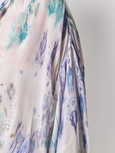 Shop Iro Keita Abstract-batik Print Wrap Dress In Purple