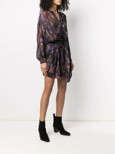 Shop Iro Keita Abstract-batik Print Wrap Dress In Black