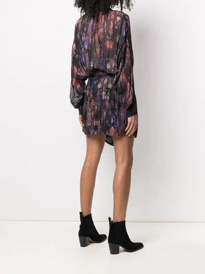Shop Iro Keita Abstract-batik Print Wrap Dress In Black