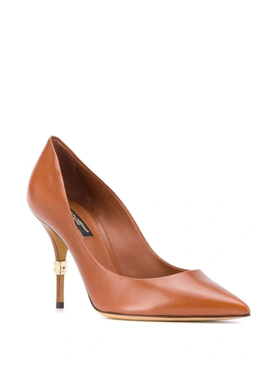 Shop Dolce & Gabbana With Heel Leather Brown
