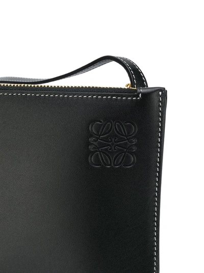 Shop Loewe Gate Double Zip Pouch In Black