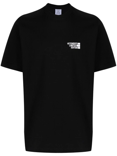 Shop Vetements Logo Limited Edition T-shirt In Black