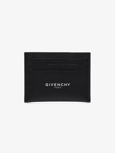 Shop Givenchy Logo Leather Credit Card Case In Black