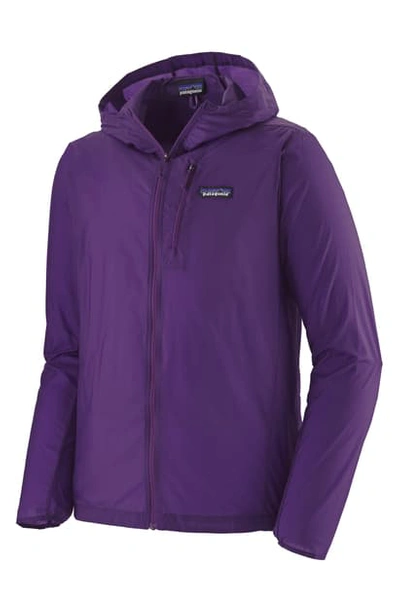 Shop Patagonia Houdini Water Repellent Hooded Jacket In Pur