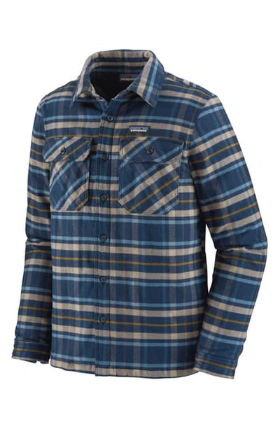 Shop Patagonia 'fjord' Flannel Shirt Jacket In Inna