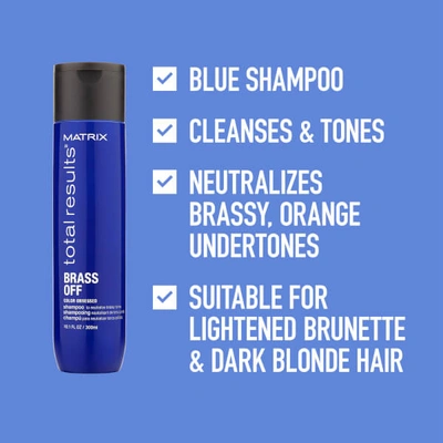 Matrix Total Results Brass Off Brunette Neutralising Blue Shampoo For Lightened Brunette Hair 300ml