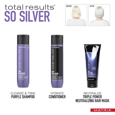 Shop Matrix Total Results So Silver Purple Toning Shampoo For Blonde, Silver & Grey Hair 300ml