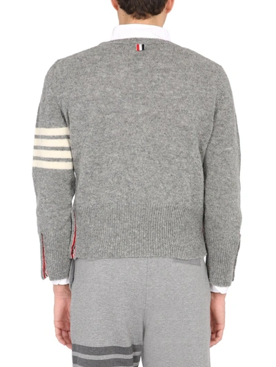 Shop Thom Browne Crew Neck Sweater In Grey