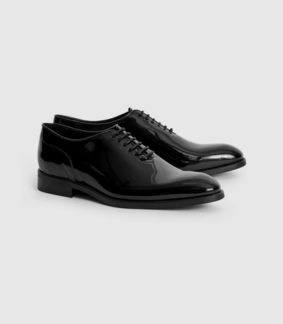 Shop Reiss Patent Leather Whole Cut Shoes In Black