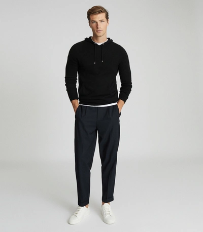 Shop Reiss Cashmere Blend Hoodie In Black