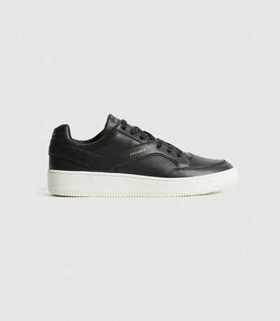 Shop Reiss Leather Trainers In Black