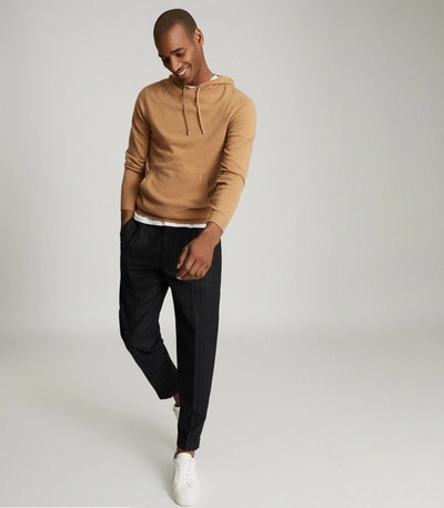 Shop Reiss Cashmere Blend Hoodie In Camel