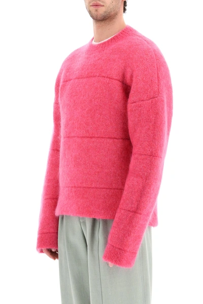 Shop Jacquemus La Maille Albi Crew Neck Sweater In Pink