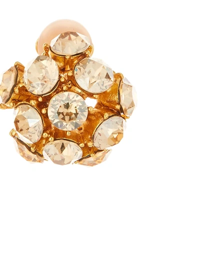 Shop Oscar De La Renta Crystal-embellished Earrings In Gold