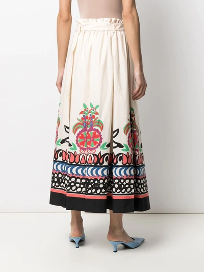 Shop La Doublej Sardegna Calata-print Cotton Skirt In Neutrals