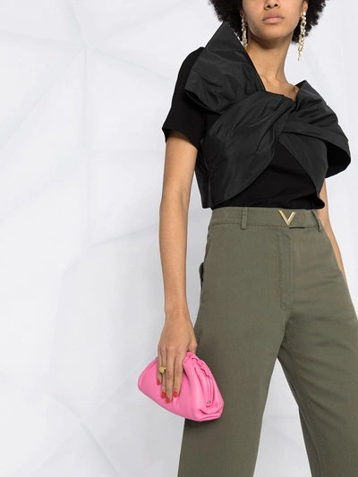 Shop Valentino Cropped Wide-leg Trousers In Green