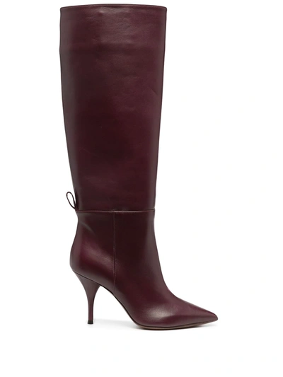 Shop L'autre Chose Knee-high Leather Boots In Red