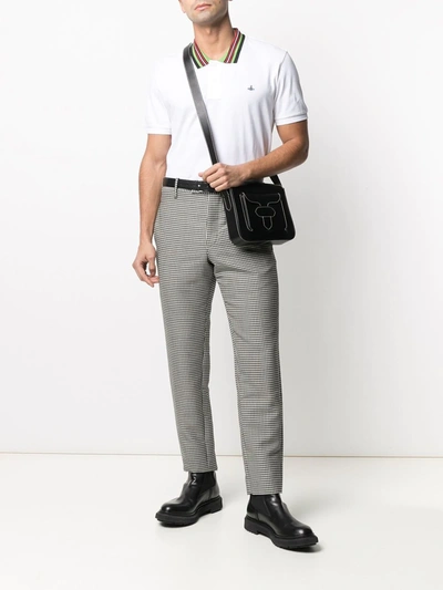Shop Vivienne Westwood Stripe-collar Polo Shirt In White