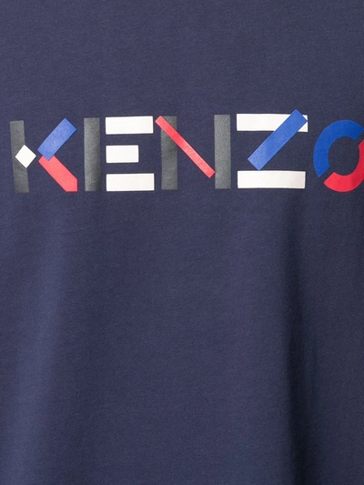 Shop Kenzo Logo-print Short-sleeve T-shirt In Blue