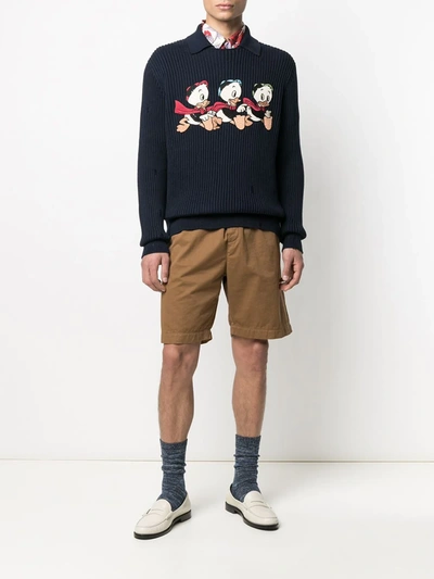 Shop Gucci X Disney Donald Duck Jumper In Blue