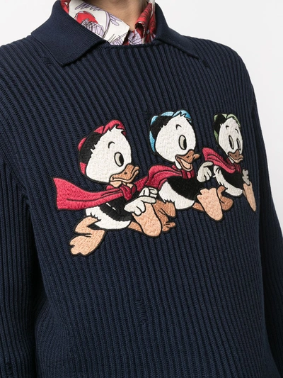 Shop Gucci X Disney Donald Duck Jumper In Blue