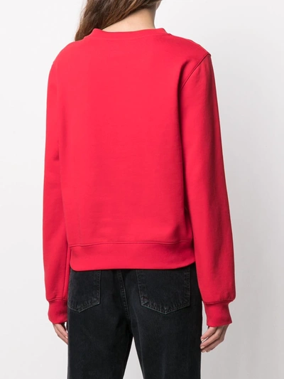 Shop Moschino Logo-embroidered Sweatshirt In Red