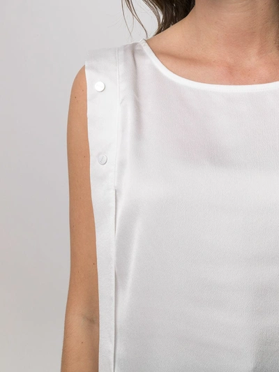Shop Dkny Button Embellished Sleeveless Blouse In White