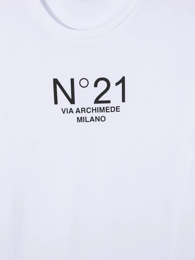 Shop N°21 Teen Logo Print T-shirt In White