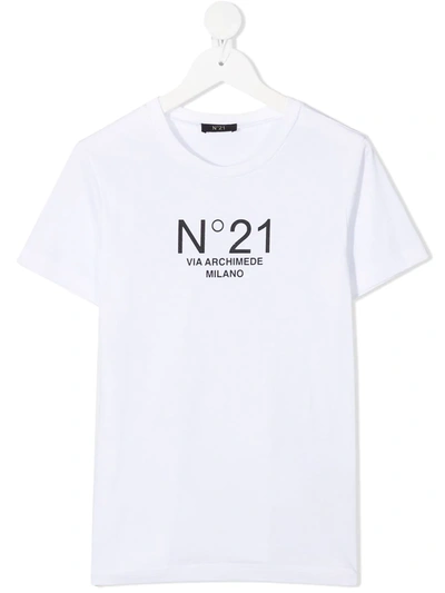 Shop N°21 Logo Print T-shirt In White