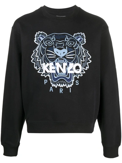 Shop Kenzo Tiger Motif Embroidered Sweatshirt In Black