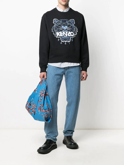 Shop Kenzo Tiger Motif Embroidered Sweatshirt In Black