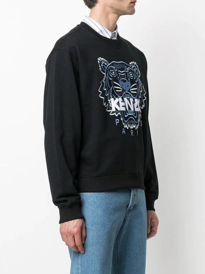 Shop Kenzo Tiger Motif Embroidered Sweatshirt In Black