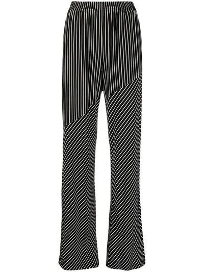 Shop Mm6 Maison Margiela Striped Trousers In Black
