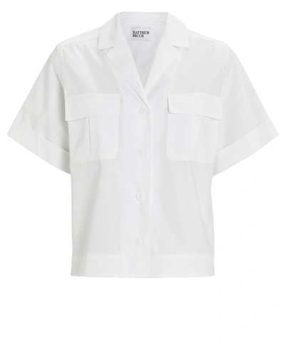 Shop Matthew Bruch Safari Poplin Camp Shirt In White