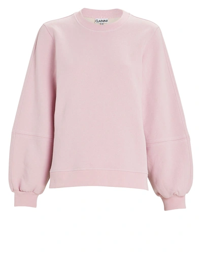 Shop Ganni Software Isoli Crewneck Sweatshirt In Pink