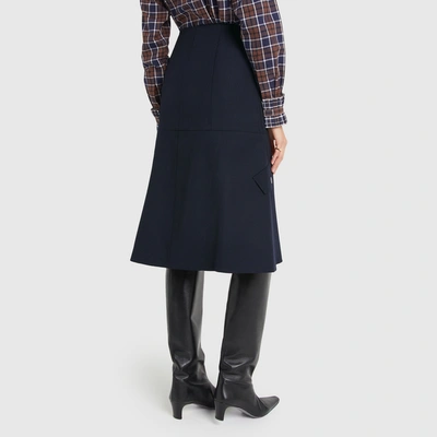 Shop Victoria Beckham Utility Flare Skirt In Navy