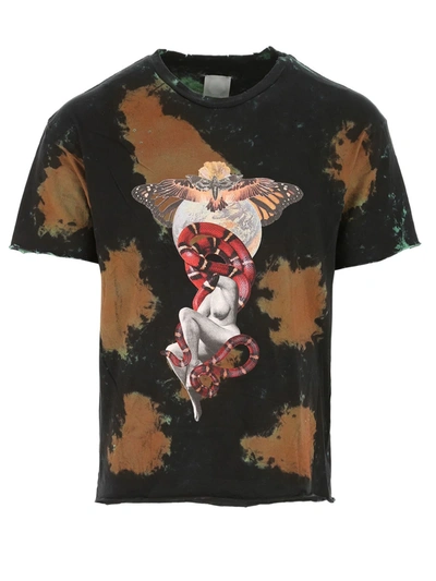 Shop Alchemist Black And Brown Cotton T-shirt In Nero