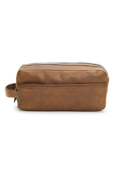 Shop Frye 'logan' Leather Travel Kit In Dark Brown