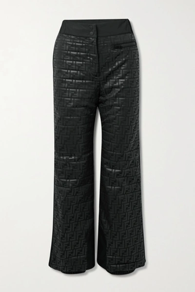 Shop Fendi Printed Ski Pants In Black