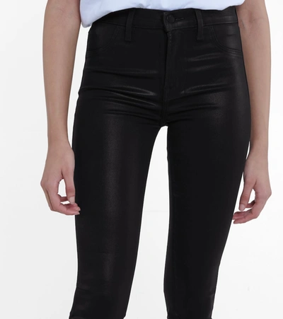 Shop J Brand Maria Coated Skinny Jeans In Black