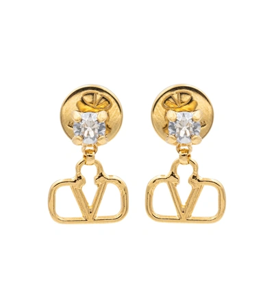Valentino Vlogo Embellished Earrings In Gold